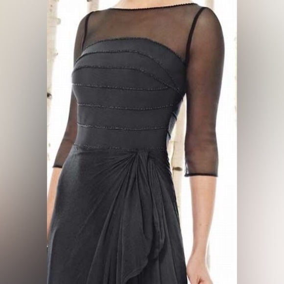 NWT 325$ Cameron Blake by Mon Cheri Sheer Bodice Beaded Dress - Picture 8 of 16